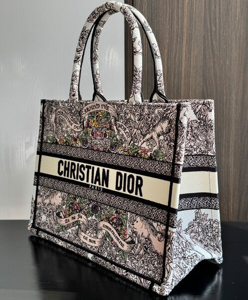 Christian Dior Medium Dior Book Tote Gray